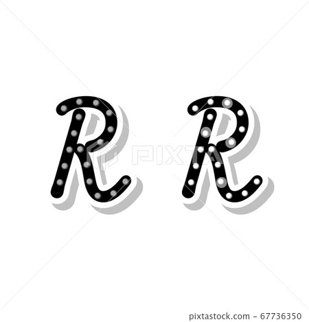 字母R與燈泡打開和關閉 67736350