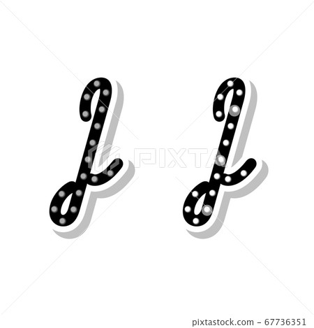 Letter J with light bulb on and off 67736351