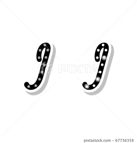 Letter I of the alphabet with light bulb on and off 67736358