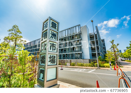 Cityscape of Tokyo Toyosu Market Ariake Kitahashi Gate 67736905