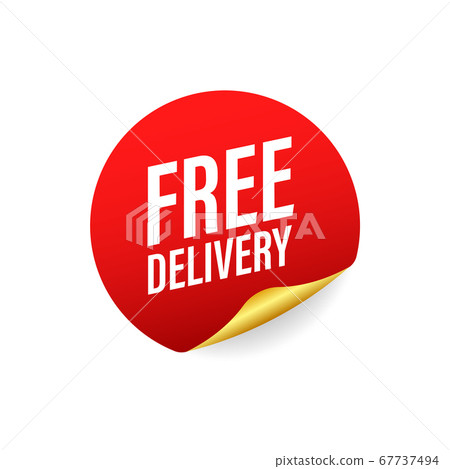 Free delivery. Badge with truck. Vector stock illustrtaion. Free delivery. Badge with truck. Vector stock illustrtaion. 67737494