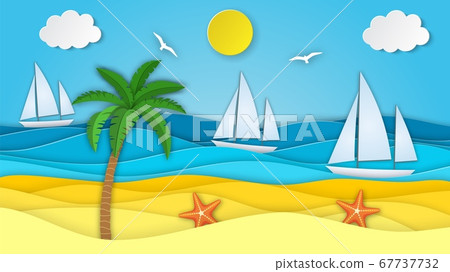 Sea landscape with beach Sea landscape with beach 67737732