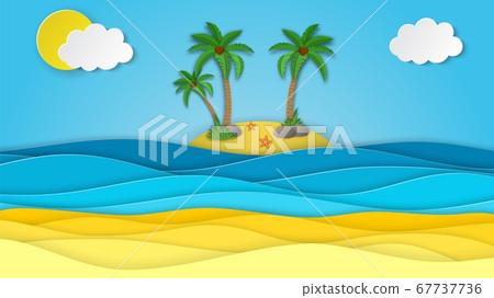 Sea view on clear sky. Sea view on clear sky. 67737736
