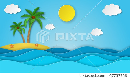 Sea view on clear sky. Sea view on clear sky. 67737738
