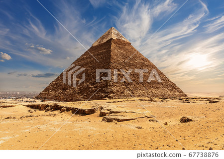 Famous Pyramid of Khafre Chephren in the Giza Necropolis, Egypt 67738876