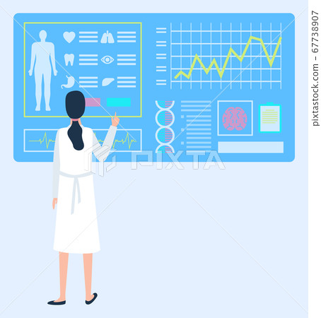 Doctor Wearing Uniform Scanning Patients Body 67738907