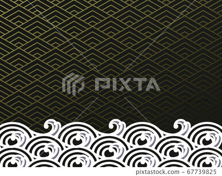 Japanese pattern wave Ryoseikai wave texture Japanese material Japanese pattern wave Ryoseikai wave texture Japanese material 67739825