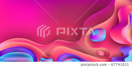 Abstract 3D fluid gradient shape vibrant color - Stock Illustration ...