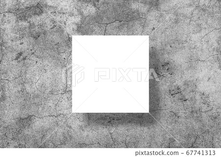 Empty white horizontal rectangle poster mockup on grey background. Empty white horizontal rectangle poster mockup on grey background. 67741313