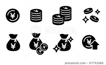 Set of money icons / coins / savings / cash bags Set of money icons / coins / savings / cash bags 67742666
