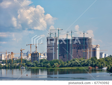 Construction of modern residential high-rise 67743092