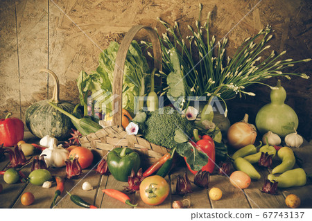 still life Vegetables, Herbs and Fruit. still life Vegetables, Herbs and Fruit. 67743137