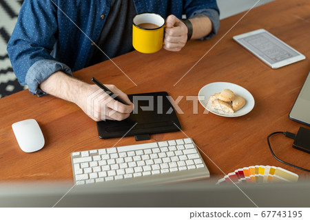 Working on computer graphics Working on computer graphics 67743195