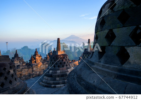 Dawn of Borobudur ruins Dawn of Borobudur ruins 67744912