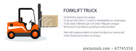 Vehicle forklift picks up a box Vehicle forklift picks up a box 67745358