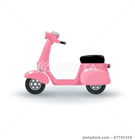 Pink vintage scooter isolated Pink vintage scooter isolated 67745359