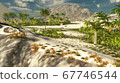 Beautiful natural background -African oasis 3d rendering 67746544