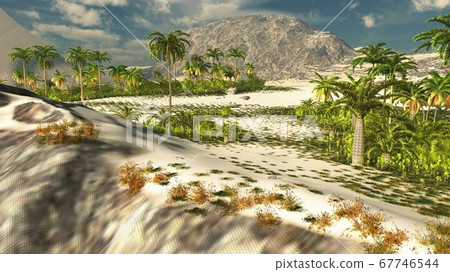 Beautiful natural background -African oasis 3d rendering Beautiful natural background -African oasis 3d rendering 67746544