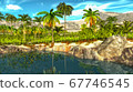 Beautiful natural background -African oasis 3d rendering 67746545