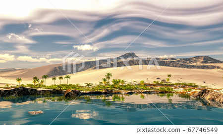 Beautiful natural background -African oasis 3d rendering Beautiful natural background -African oasis 3d rendering 67746549