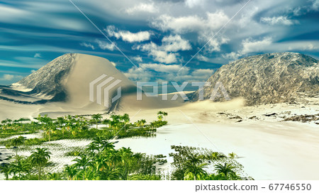 Beautiful natural background -African oasis 3d rendering Beautiful natural background -African oasis 3d rendering 67746550