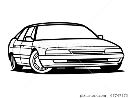 French premium sedan Coloring car illustration French premium sedan Coloring car illustration 67747373