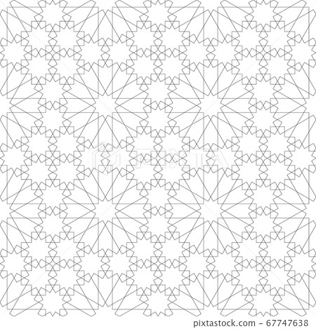 Seamless arabic geometric ornament in black and Seamless arabic geometric ornament in black and 67747638