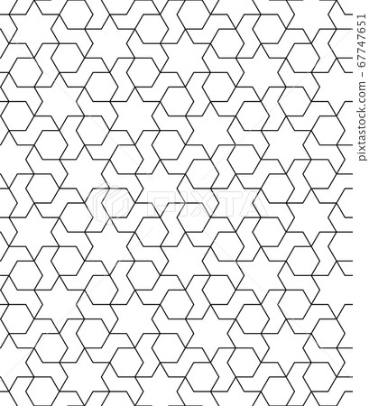 Seamless arabic geometric ornament in black and Seamless arabic geometric ornament in black and 67747651