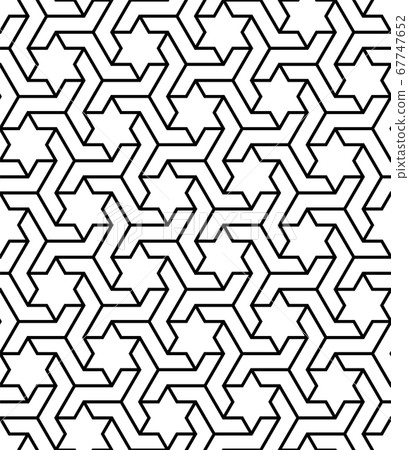 Seamless arabic geometric ornament in black and Seamless arabic geometric ornament in black and 67747652