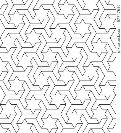 Seamless arabic geometric ornament in black and Seamless arabic geometric ornament in black and 67747653