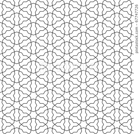 Seamless arabic geometric ornament in black and Seamless arabic geometric ornament in black and 67747726