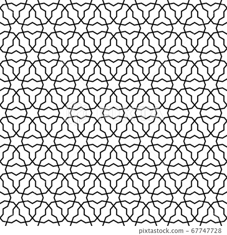 Seamless arabic geometric ornament in black and Seamless arabic geometric ornament in black and 67747728