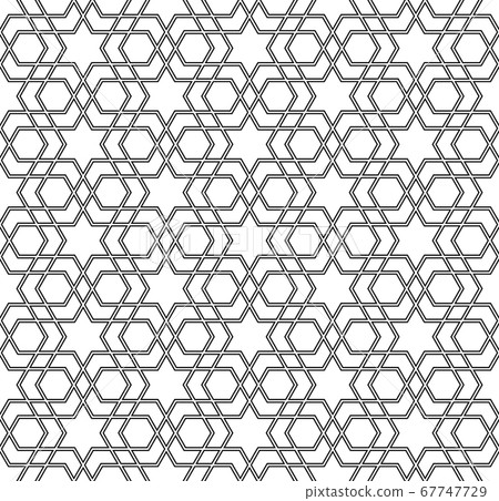 Seamless arabic geometric ornament in black and 67747729