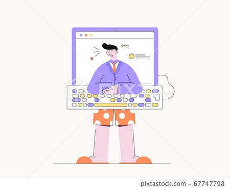 Character in real life and in social networks illustration. Modern reality is stylish and secured on its web page. Character in real life and in social networks illustration. Modern reality is stylish and secured on its web page. 67747798