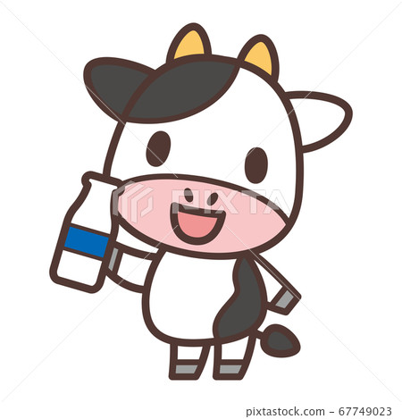 Cow character drinking milk Cow character drinking milk 67749023