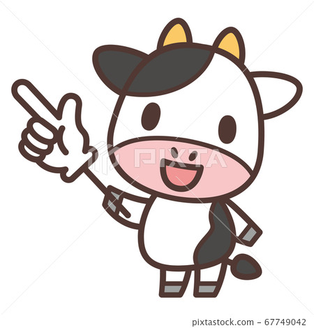 Cow character with an indicator stick 67749042