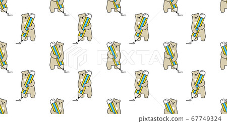 Bear seamless pattern vector polar bear pencil scarf isolated cartoon repeat wallpaper tile background illustration animal design Bear seamless pattern vector polar bear pencil scarf isolated cartoon repeat wallpaper tile background illustration animal design 67749324