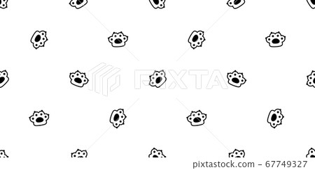 cat paw seamless pattern dog footprint kitten french bulldog vector claw cartoon icon repeat wallpaper scarf isolated tile background illustration doodle design 67749327