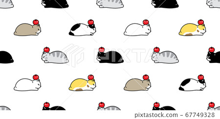 cat seamless pattern kitten calico breed vector pet apple fruit scarf isolated repeat wallpaper cartoon animal tile background illustration doodle design cat seamless pattern kitten calico breed vector pet apple fruit scarf isolated repeat wallpaper cartoon animal tile background illustration doodle design 67749328