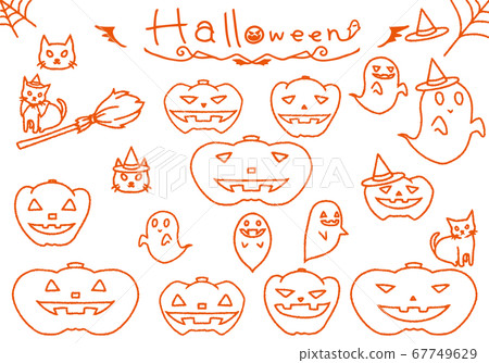 Halloween pumpkin hand-painted 67749629
