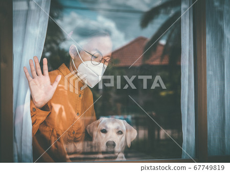 Asian girl wearing glasses, wearing a mask, with Asian girl wearing glasses, wearing a mask, with 67749819