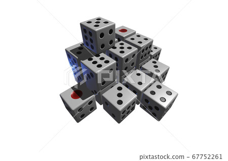 Dice (side-by-side version: transparent material) 67752261