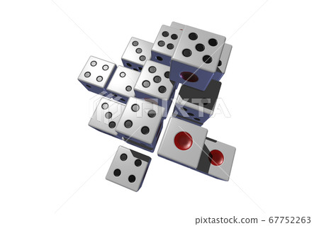 Dice (side-by-side version: transparent material) 67752263