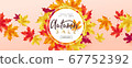 Autumn sale discount marketing design template. Falling maple leaves on pink gradient background. 67752392