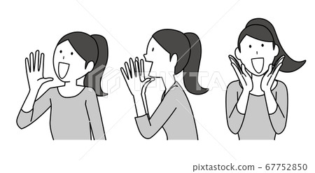 A woman who speaks out Illustration monochrome 67752850