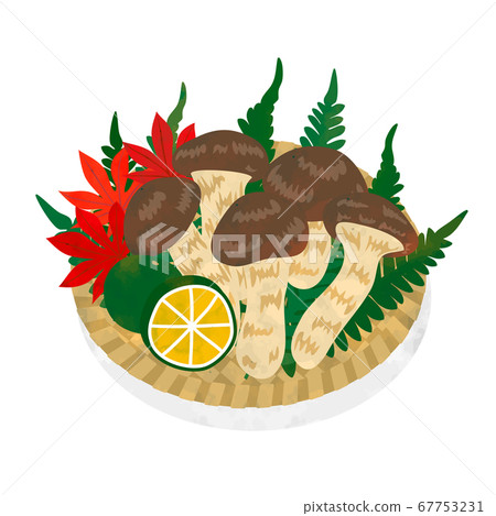 秋天的味道,松茸蘑菇插圖素材 秋天的味道,松茸蘑菇插圖素材 67753231