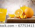 Close-up orange fizzy lemonade or juice with 67753413