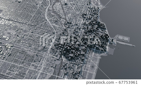 Chicago city map. 3d map of Chicago city. 3d illustration Chicago city map. 3d map of Chicago city. 3d illustration 67753961