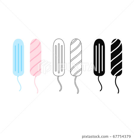 Women sanitary hygienic tampons icon set. 67754379