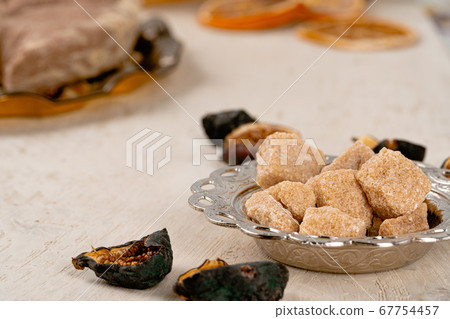 Close up of a turkish dessert halva Close up of a turkish dessert halva 67754457